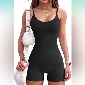 Amazon Black Ribbed Jumpsuit